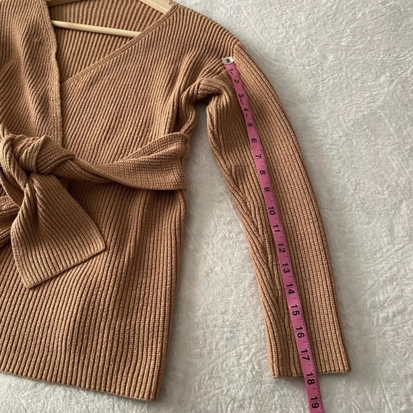 Tan Tied Front Sweater - Picture 5 of 7